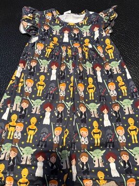 Girls' Star Wars Character Print Dress - Navy & Yellow